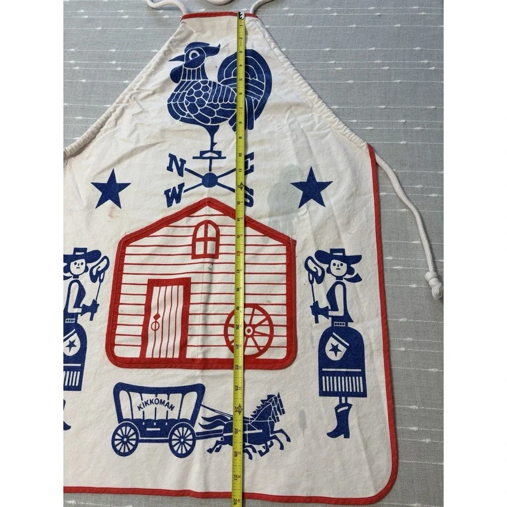 UNIQUE Vintage Kikkoman Americana Cotton Adjustable Kitchen/Grilling/Art Apron